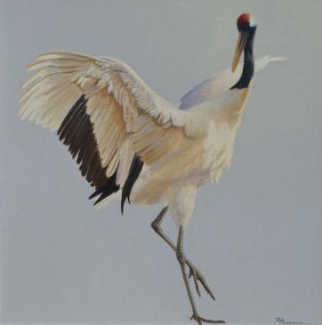 Kranichtanz - Mandschurenkranich 40 x 40cm.jpeg